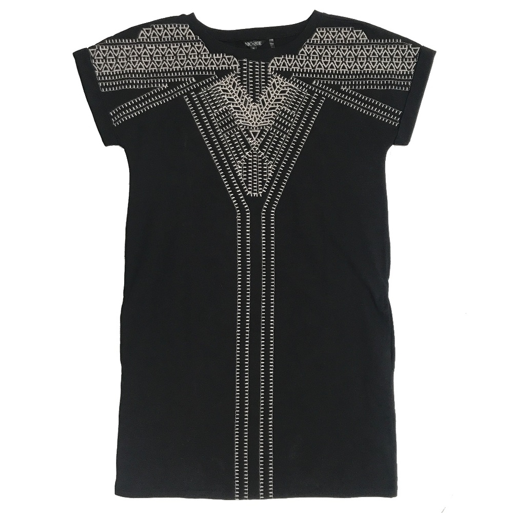 🍍NIC+ZOE EmBrOiDEry Front Jersey Knit Dress